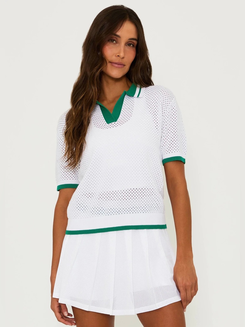 Beach Riot Giana Top in court side white, xs